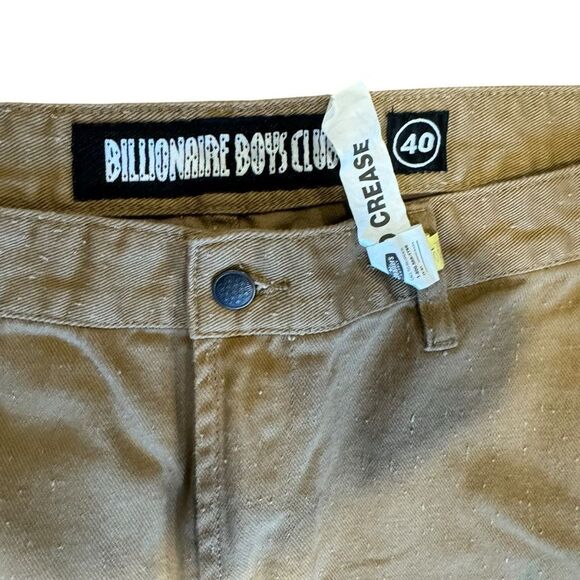 Billionaire Boys Club Tan Wordly Stenciled Flat Front Chinos size 40 - Picture 8 of 10